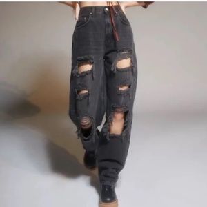 BDG Destroyed Boyfriend Wide Leg Relaxed Fit Jeans (Size 10)